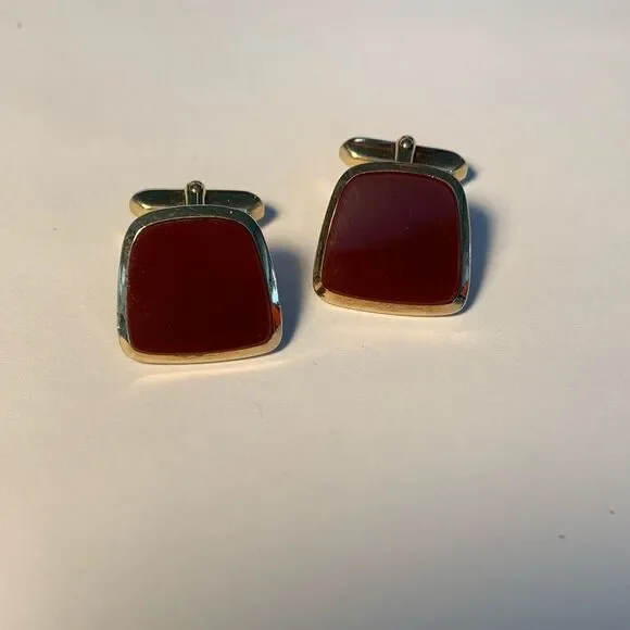 Brown Gold Vintage Cufflinks - Picture 2 of 9